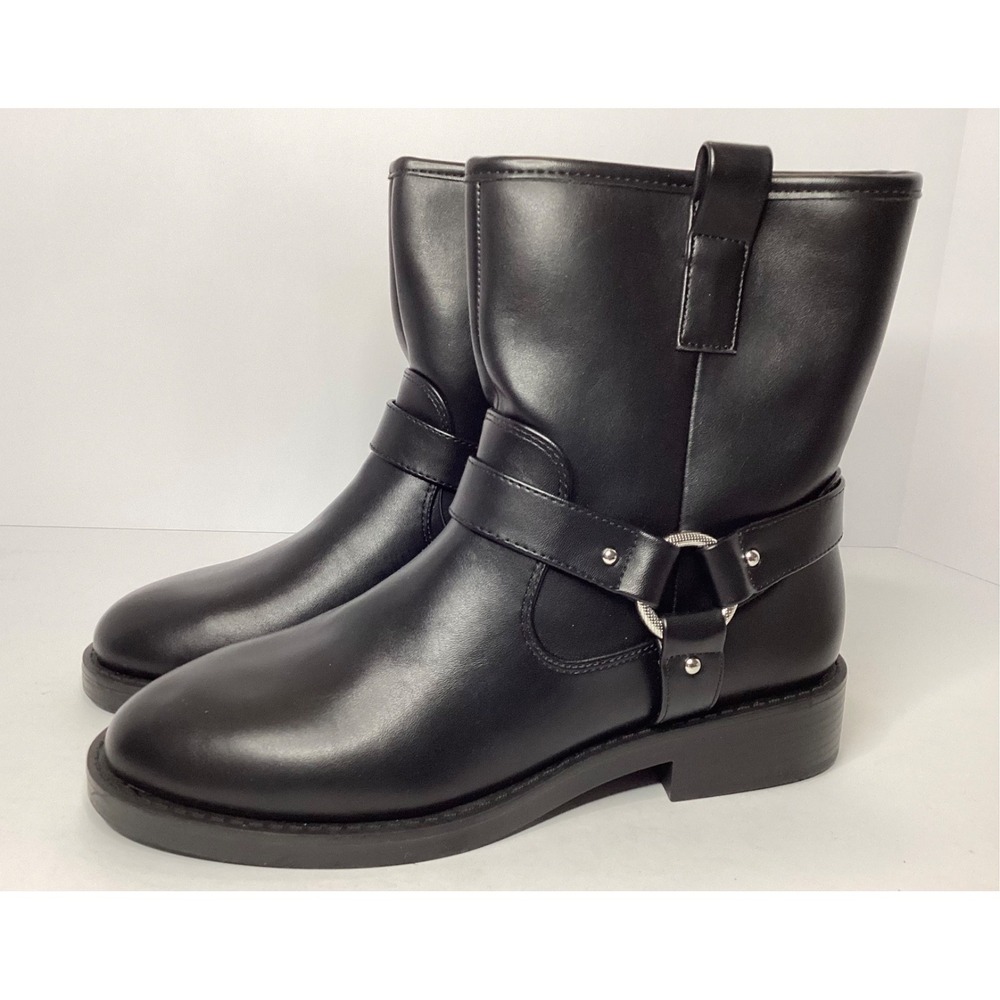 Dolce Vita Midi Moto Boot Cushioned Insole Black Women's Size 9 NEW